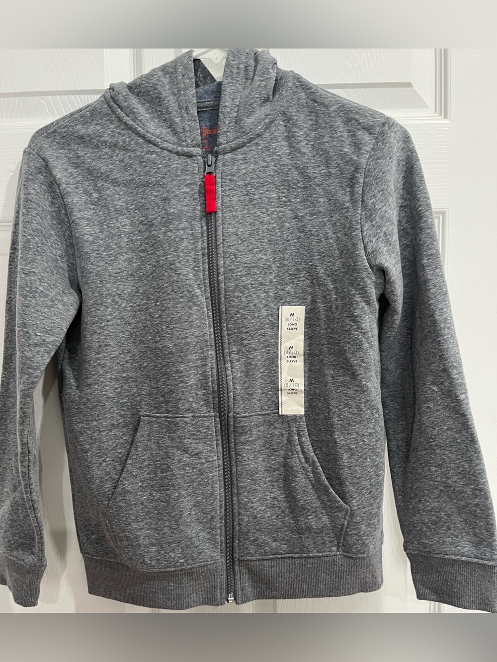 CAT & JACK Kids Gray Full-Zip Hoodie Sweatshirt Size (8/10) M